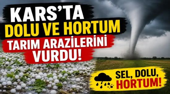 Arpaçay’da Sağanak ve Dolu Sele Neden Oldu