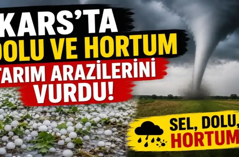 Arpaçay’da Sağanak ve Dolu Sele Neden Oldu