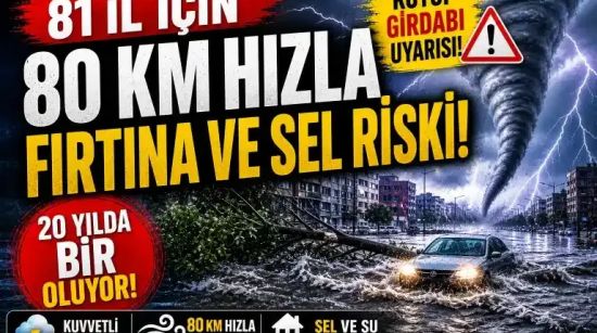 Kutup Girdabı Türkiye’yi Vurdu: 80 Km’lik Fırtına ve Sel Riski