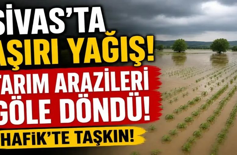 Sivas’ta Aşırı Yağış Alarmı! Hafik’te Tarım Arazileri Sular Altında Kaldı