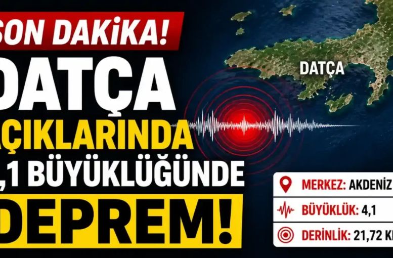 Son Dakika: Datça Açıklarında 4,1 Büyüklüğünde Deprem