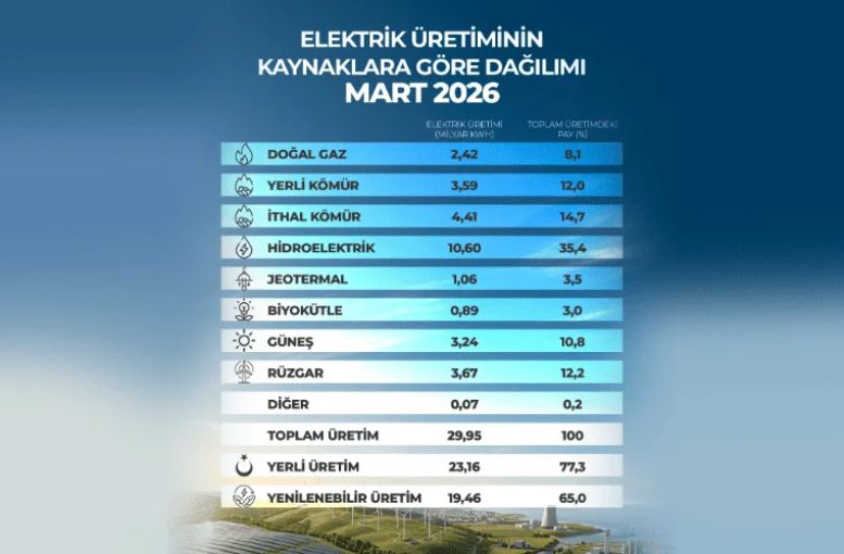 Türkiye’den Yenilenebilir Enerjide Rekor: Elektrik Üretiminin Üçte İkisi Yenilenebilir Kaynaklardan