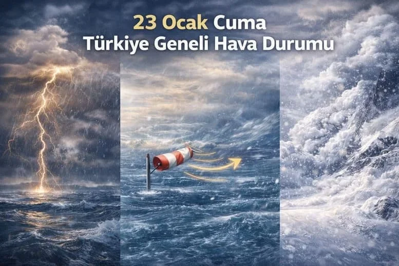 23 Ocak Cuma Türkiye Geneli Hava Durumu: Kuvvetli Yağış, Kar ve Fırtına Uyarısı