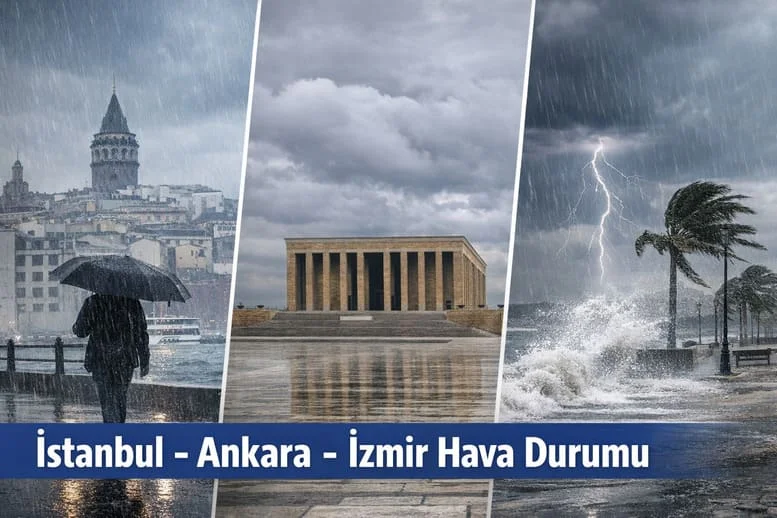 26 Ocak Pazartesi  Hava Durumu: Meteorolojiden Kuvvetli Yağış ve Rüzgâr Uyarısı