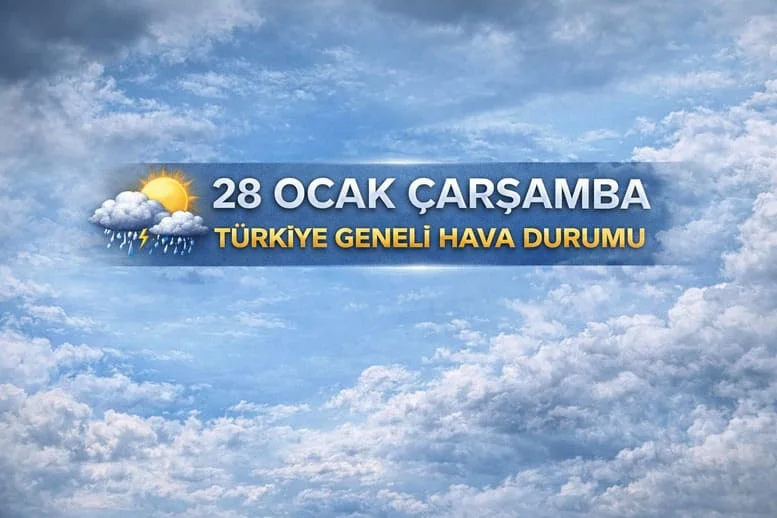 28 Ocak Çarşamba Türkiye Geneli Hava Durumu: Meteorolojiden Kuvvetli Yağış, Rüzgâr ve Çığ Uyarısı