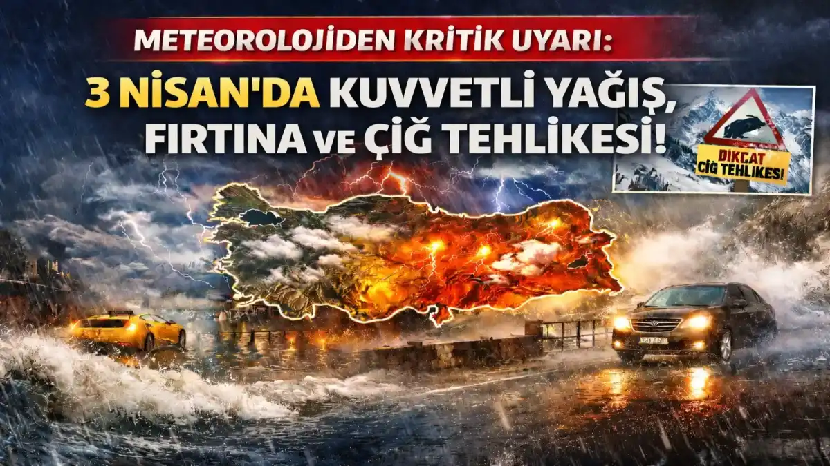 3 Nisan Hava Durumu: Bugün Çok Kuvvetli Yağış ve Fırtına Etkili Olacak