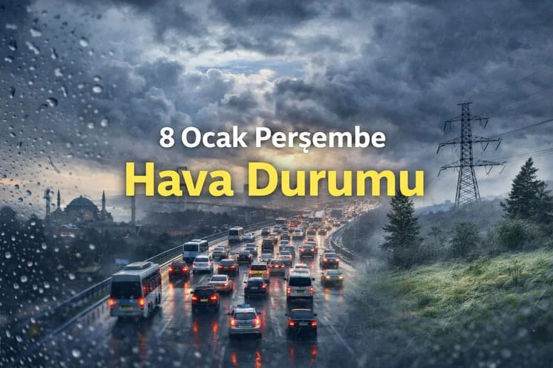 8 Ocak Perşembe Türkiye Hava Durumu: Marmara ve Ege’de Sağanak, İç Kesimlerde Soğuk Hava