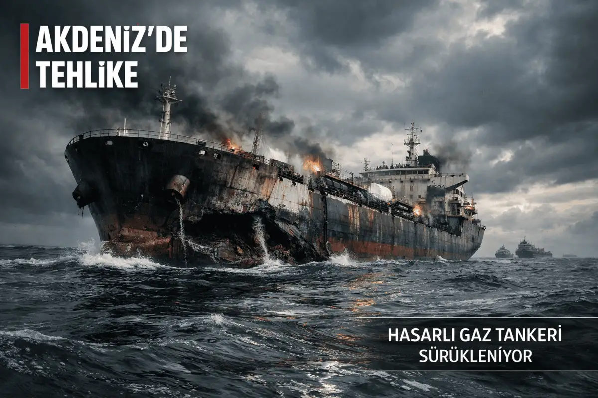 Akdeniz’de Sürüklenen Rus Gaz Tankeri Endişe Yarattı: Çevre Felaketi Riski Büyüyor