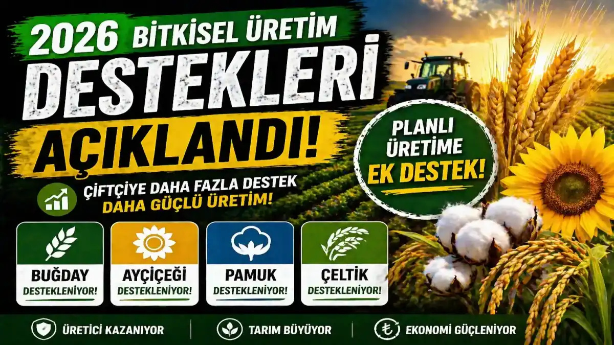 Bitkisel Üretim Destekleri 2026: Buğday, Ayçiçeği, Pamuk ve Çeltik Destekleri