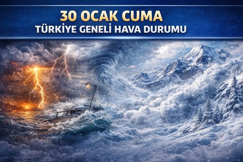 Hava Durumu Uyarısı: 30 Ocak’ta Kuvvetli Yağış ve Fırtına Etkili Olacak