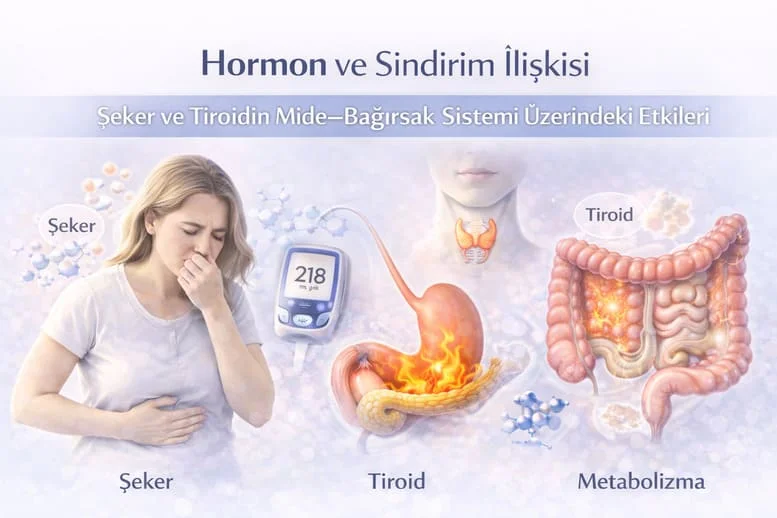 Hormon ve Sindirim İlişkisi: Şeker ve Tiroidin Mide–Bağırsak Sistemi Üzerindeki Etkileri