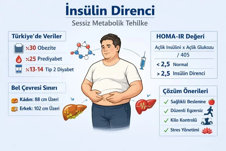 İnsülin Direnci Nedir? Belirtileri, HOMA-IR Hesaplama, Diyet, Egzersiz ve 2026 Güncel Veriler