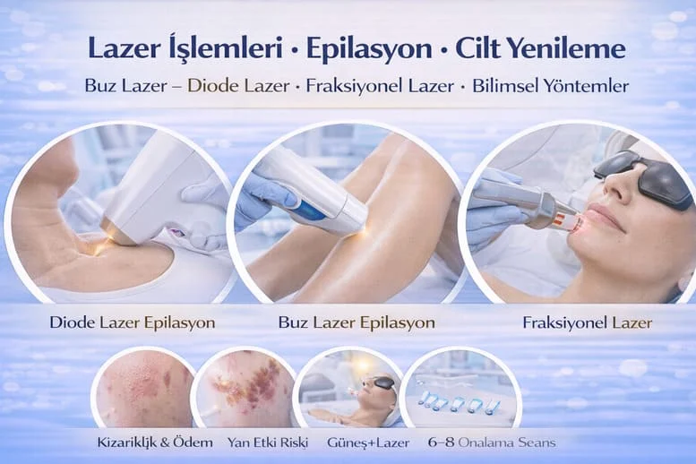 Lazer Epilasyon, Buz Lazer – Diode Farkı, Fraksiyonel Lazer ve Cilt Yenileme Bilimsel Rehberi