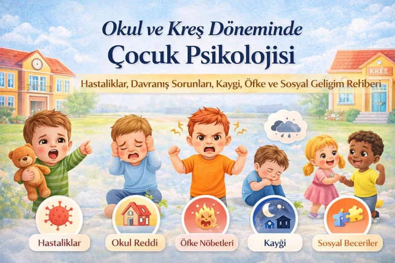 Okul ve Kreş Döneminde Çocuk Psikolojisi: Davranış Sorunları, Kaygı ve Sosyal Gelişim Rehberi