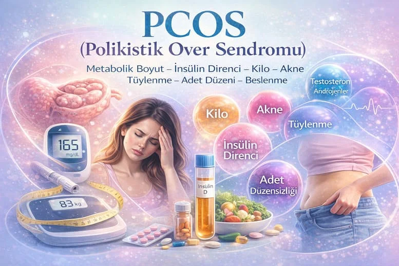 PCOS (Polikistik Over Sendromu): Metabolik Boyut, İnsülin Direnci, Kilo, Akne, Tüylenme, Adet Düzeni ve Beslenme