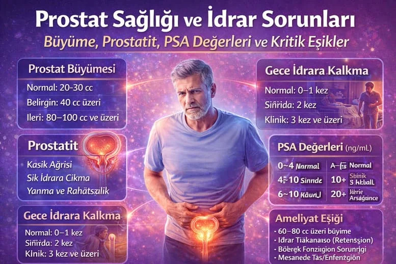 Prostat Sağlığı ve İdrar Sorunları: Büyüme, Prostatit, PSA Değerleri ve Kritik Eşikler