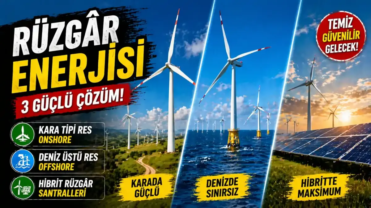 Rüzgâr Enerjisi Türleri: Kara, Deniz Ve Hibrit Santraller Nasıl Çalışır?