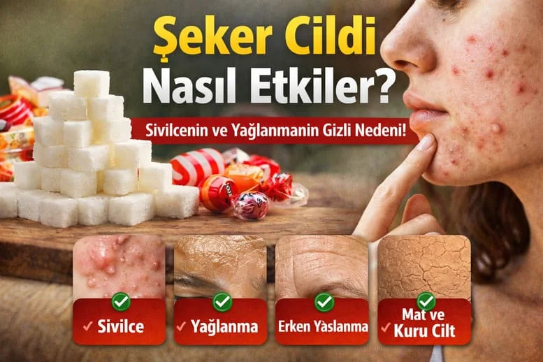 Şeker Cildi Nasıl Etkiler? Sivilce, Yağlanma ve Cilt Problemlerinin Gizli Nedeni