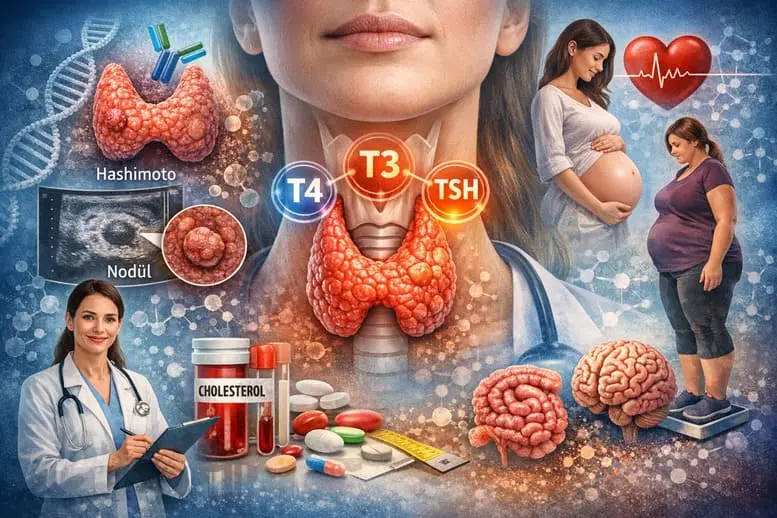 Tiroid: Hashimoto, TSH, Nodüller, Kilo, Gebelik ve Metabolizmayla İlişkisi