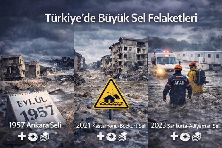 Türkiye’de Büyük Sel Felaketleri: Tarihler, Yerler, Kayıplar ve Acı Dersler